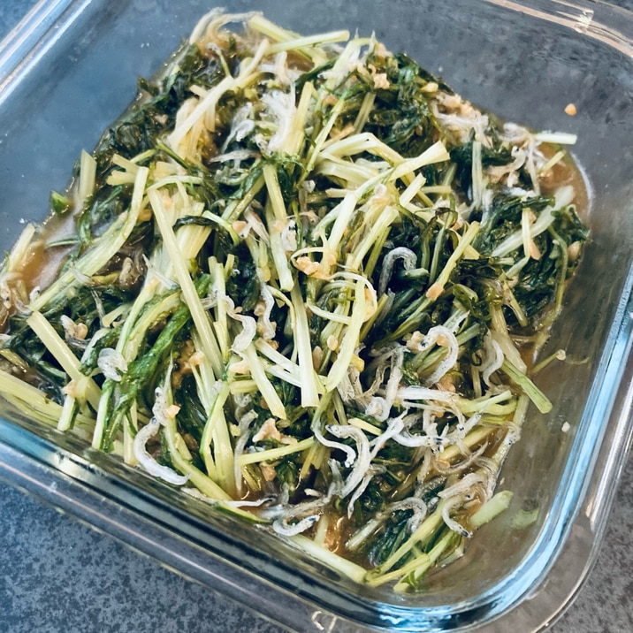 電子レンジで簡単*水菜としらすの醤油麹和え